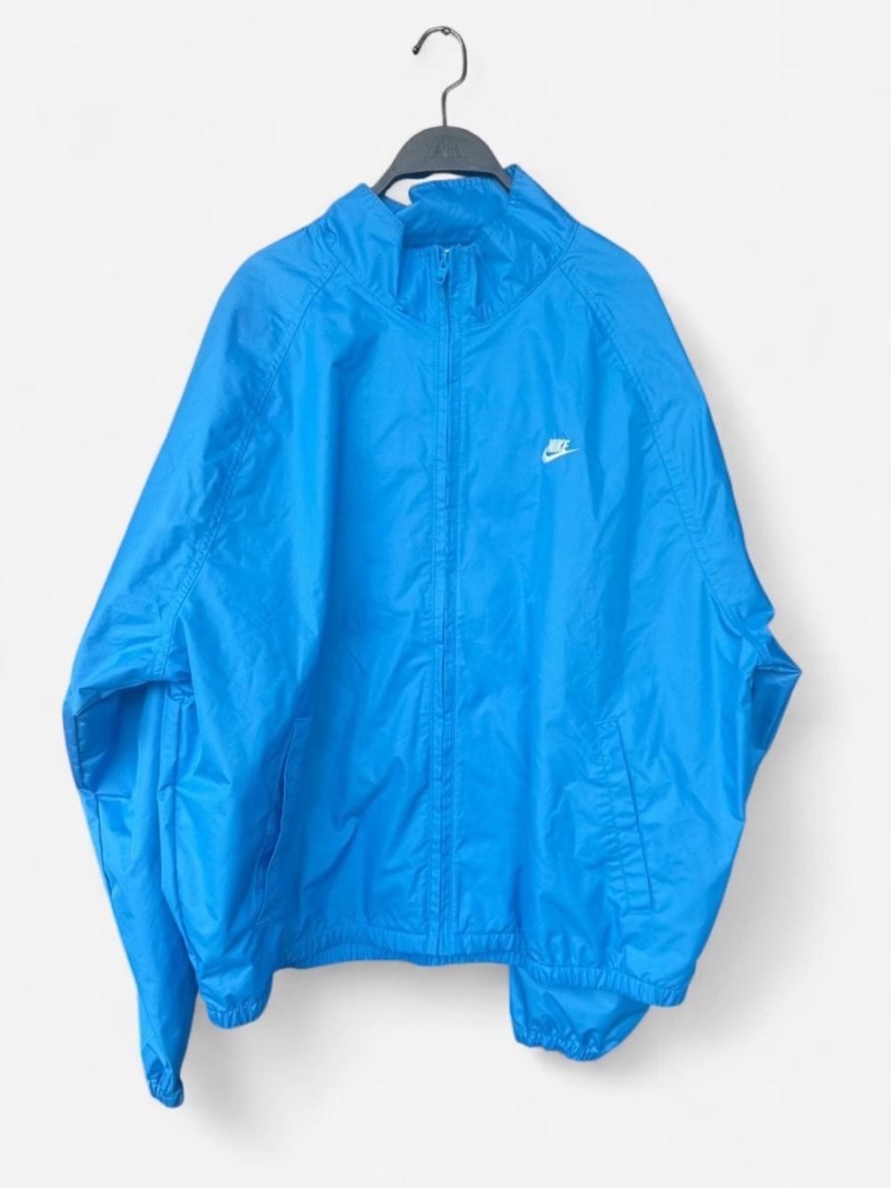 Nike Bright Blue Packable Jacket with White Swoosh